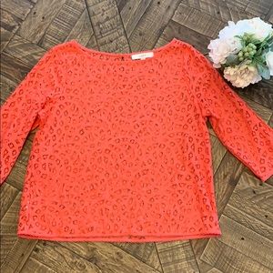 LOFT Tops - LOFT Coral Cutout Top Size L LOFT Tops - LOFT Coral Cutout Top Size L